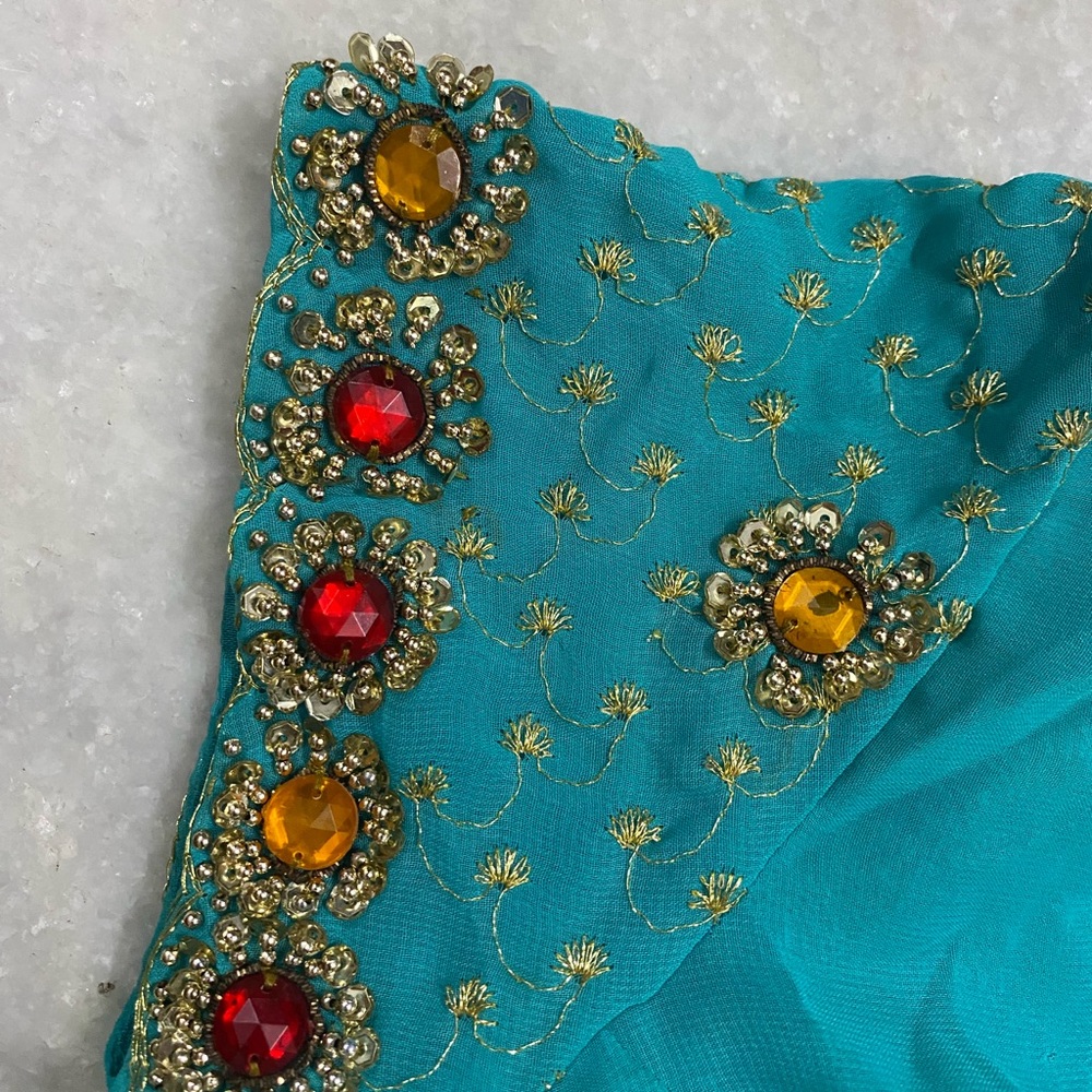 Winsome Looking Multi Stones Saree - Picture 5 of 8